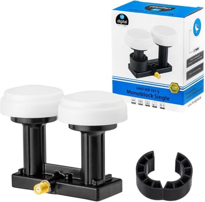 Monoblock Single LNB voor Astra 19.2° & Hotbird 13° Ontvangst - UHD 4K Geschikt