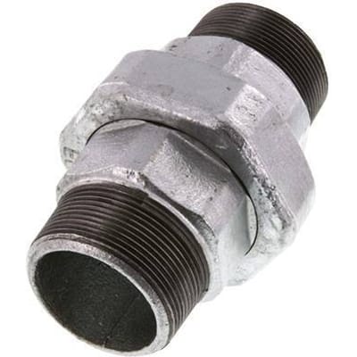 R 2'' Verzinkt Gietijzeren Borstnippel 3-delig met Conische afdichting 25 Bar - FL2S-M-IZ-200R-C
