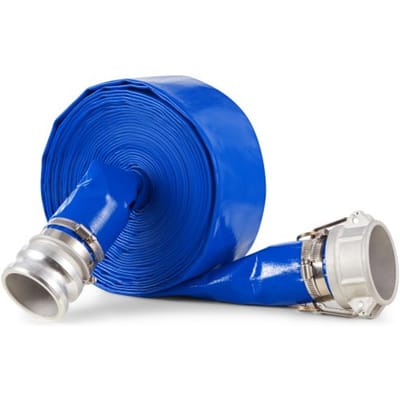 VEVOR 76,2 mm x 15,24 m platte slang, rioolslang, met klemmen, Camlock, aluminium koppelingen, geschikt voor verschillende pompen, voor afvalwaterbehandeling, watertransport en andere doeleinden