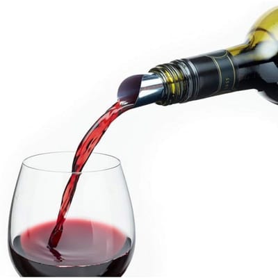 10x Schenktuit - Wijn schenken - Wijnschenker - Schenker voor op fles - Oprolbaar - Wijn inschenken - Pour spout - Keuken / bar accessoires - Zilverkleurig - Jonyx
