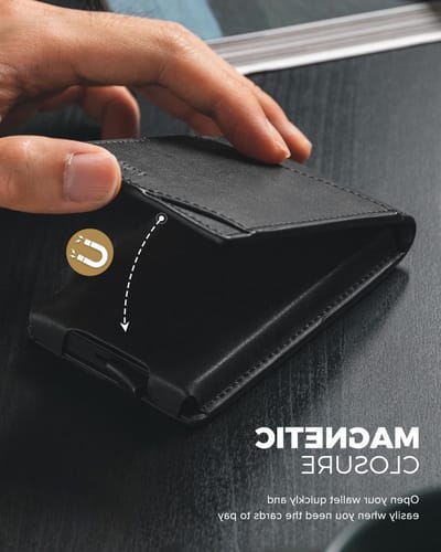 Slimme Minimalistische Portemonnee voor Mannen met Pop-up Kaarthouder, RFID Bescherming en Magnetische Sluiting - Houdt tot 12 Kaarten Veilig en Compact