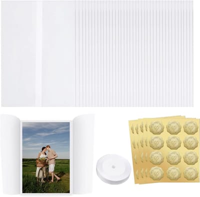 Parchment Papier voor Uitnodigingen - 60 Stuks, 18x13cm, Translucent Vellum voor Bruiloften en Verjaardagen, Prefolded Covers en Decoratie