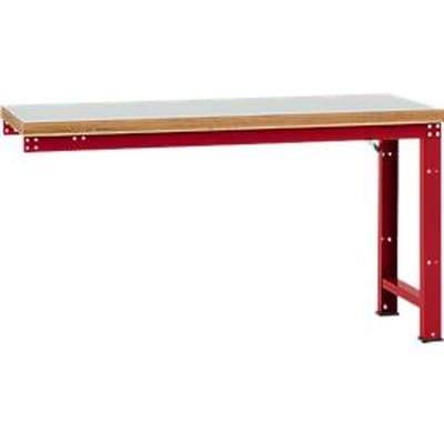 Manuflex aanbouw-werkbank Profi standaard, tafelblad kunststof, 1750 x 700 mm, robijnrood