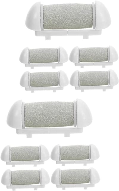 Voetvijl Opzetstukken - Pedicure Rollers - Huidverzorging Voeten - Set van 10 stuks - 6 x 2.5 cm - Grijs