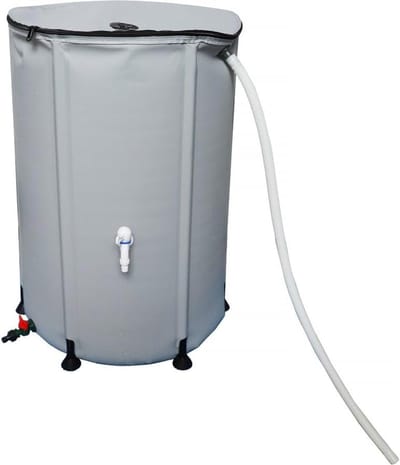 Regenton waterreservoir - Opvangbak regenwater - Duurzaam tuinieren - Anti-UV bescherming - 250 Liter 60x88cm - Grijs
