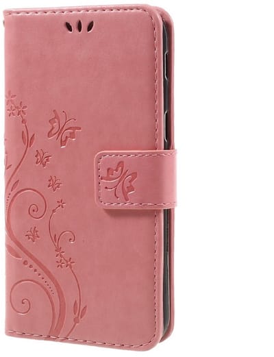 Coverup Bloemen & Vlinders Book Case - Geschikt voor Samsung Galaxy A5 (2017) Hoesje - Pink