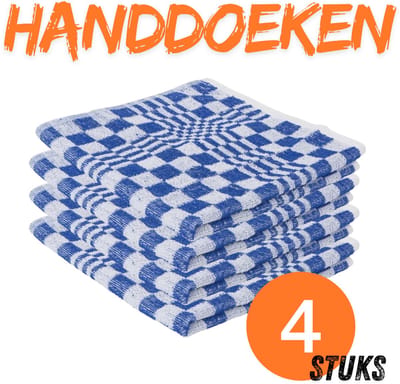 Keukendoeken Set – 4 Stuks – Blauw Geruit – 100% Katoen – 50x50 cm – Keukenhanddoeken - Handdoek - Geblokt - Blokdoeken - Handdoek voor in de Keuken