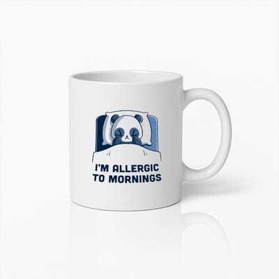 Grappige Panda 'Ik Ben Allergisch voor Ochtenden' Koffiemok – Leuk en Humoristisch Cadeau
