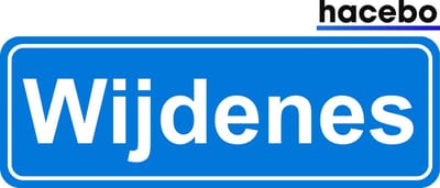Hacebo - Plaatsnaam Sticker - 29x10 CM - Wijdenes sticker - Verkeersborden sticker - grappige cadeaus - Wijdenes
