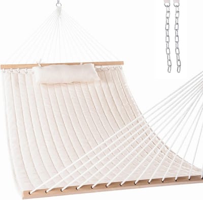 Dubbele Gewatteerde Hangmat 55" met Kussen - Perfect voor Tuin en Camping