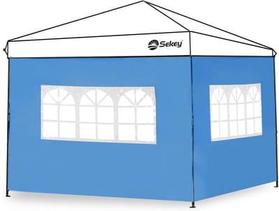 Set van 2 waterdichte zijpanelen met raam voor paviljoen 3 x 3 m