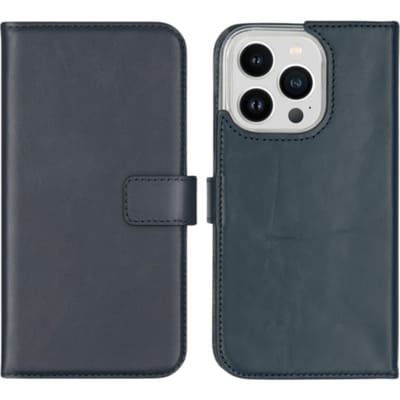 Selencia iPhone 14 Pro Leren Portemonnee Hoesje Blauw