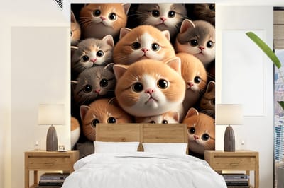 Behang - Fotobehang Katten - Huisdieren - Kitten - Design - Jongens - Meisjes - Breedte 165 cm x hoogte 220 cm