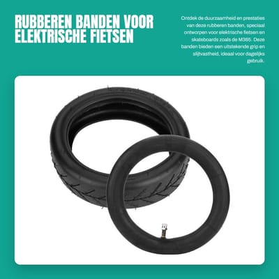 Dailygoods - Rubberen Banden voor Elektrische Fietsen - Slijtvast en Antislip - M365 Geschikt - Duurzame Buiten- en Binnenbanden - Voor Skateboards