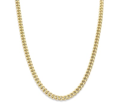 YO&NO - Ketting - Zilver verguld - Gourmet - 5,4mm 45cm - Sieraden vrouw - Heren - Zilver 925