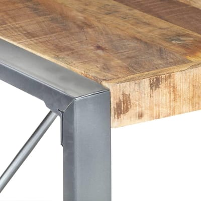 Eettafel Ruw Hout - Eetkamertafel Keukentafel - Thuis Kantoor Café - Uniek Houtnerf Patroon - 140x140x75 cm - Grijs
