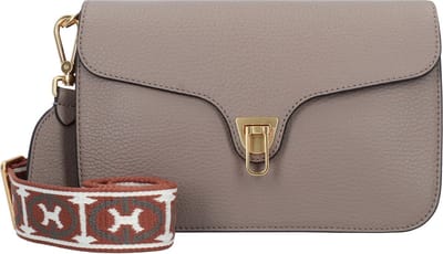COCCINELLE Leren Schoudertas Beat Soft Ribb Crossbody Bag Warm Taupe