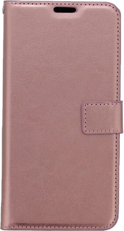 LuxeBass Boekhoesje geschikt voor iPhone 12 Pro Max - Rose Goud gsm hoesje - telefoonhoes - telefoonhoesjes
