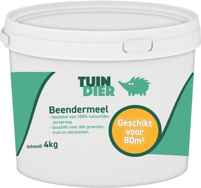 Beendermeel | Tuin-Dier | Beendermeel meststof | Voor stimulering wortelgroei | In handige bewaaremmer | 4.000 gram | 4 kilogram
