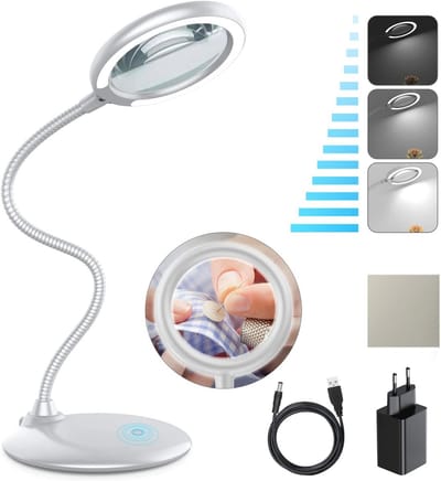 Dimbare LED Vergrootlamp met Standaard voor Senioren en Hobbyisten