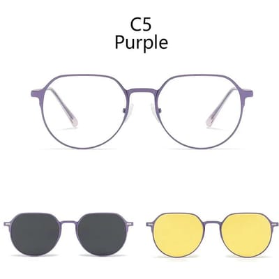 Lunettes de soleil à clip magnétique 1/3 en 1 pour hommes Monture métallique Clips Magnétiques pour Lunettes de Vue sur Ordonnance SHOW AS PICTURE