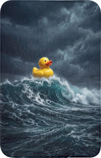 WC mat 50x80 cm - Antislip - Storm - Badeend - Golven - Toiletmat - Vloermat - Douchemat - Toilet tapijt - Toiletmatten