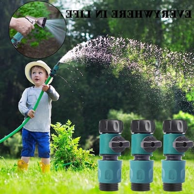 Snelle Koppelingen voor Tuinslangen met Afsluitklep, 3/4 Inch, Eenvoudig Aansluiten en Snelle Ontkoppeling (3 Pairs) - Tuinaccessoires, Slangkoppelingen, Waterbeheer