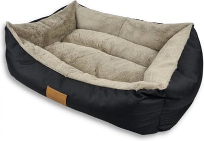 Topmast Fluffy Line - Zacht pluche Hondenmand - 95 x 70 cm - Zandkleurig - Hondenbed - Hondenkussen - Kattenmand