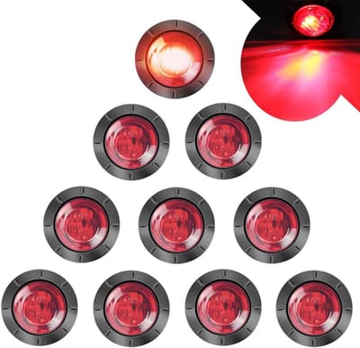 10 Stuks Ronde LED Zijmarkeringslichten 1,9 cm voor Vrachtwagen en Caravan Rood