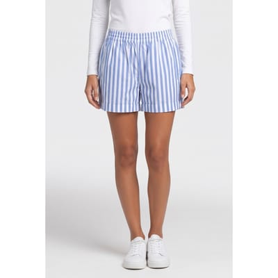 Rich & Royal Striped Cotton Shorts Skyway Blue Maat: 34 | Korte Broeken Outlet | Dames | Wit