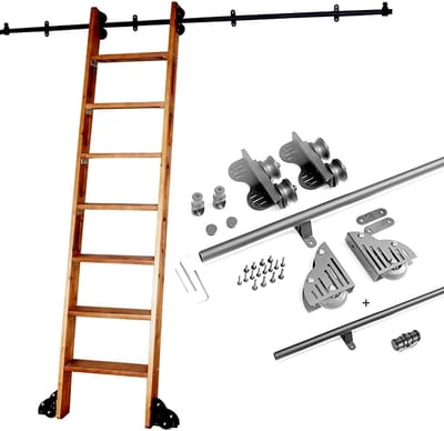 Schuifladder Hardware Set - Rol Systeem - Toegankelijke Opslag - Verstelbare Lengte - 400 cm - Meerkleurig