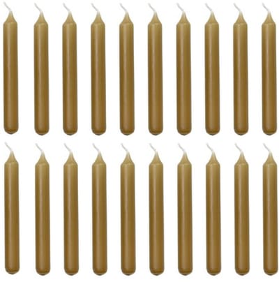 Rustik Lys - Potloodkaarsen - Extra smal - Ø 1,2 cm - Camel - Klein - 20 stuks - 1,2 x 10cm