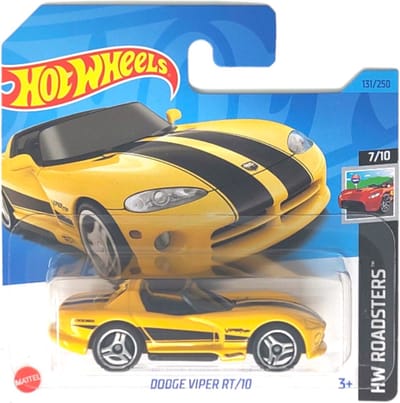 Hot Wheels Dodge Viper RT 10 - Geel - 7 cm - Schaal 1:64 - Voertuig