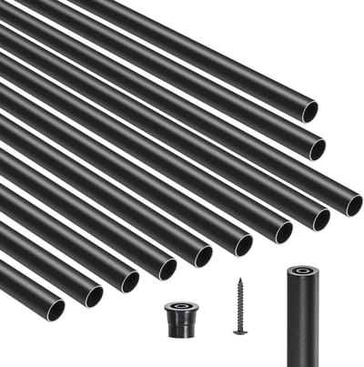 51 Stuks Φ19x813mm Aluminium Trapleuningen, Decoratieve Ronde Staven, Holle Terrasleuning met Eindkappen en Schroeven voor Trappen, Veranda's en Patio's