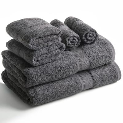 Dailygoody - Handdoekenset - Houtskool - 6 Stuks - Zeer Absorberend - 100% Katoen - Ideaal voor Badkamer - Luxe Handdoeken