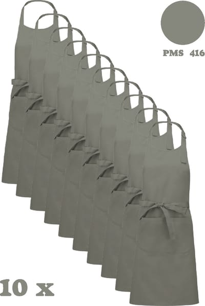 Awesome-Gifts - Horeca schort - Keukenschort - Kookschort - Barbecueschort - onbedrukt - 76 x 90 cm - per 10 stuks - Light Grey