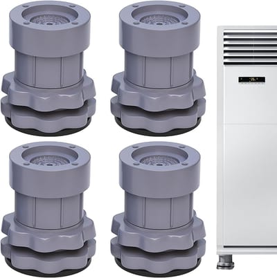 Wasmachine Levelers - Trillingsdempers - Stabiele Plaatsing - Dubbellaags Absorptie - 16 x 15.5 x 9.9 cm - Grijs Blauw