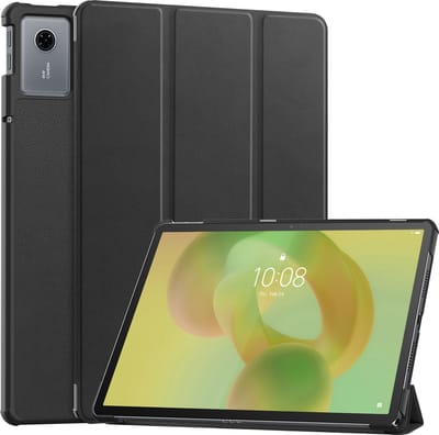 Hoes - Geschikt voor Lenovo Idea Tab - Dun & Stevig - Trifold Bookcase - Hard Cover - Hardcover Book Case - Tablet Hoesje - Zwart