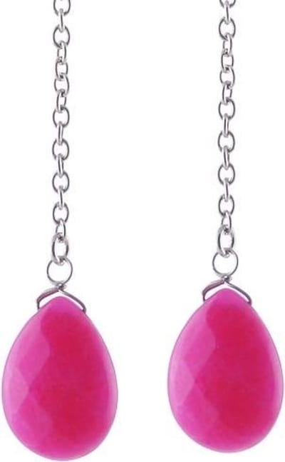 Behave - Lange oorbellen dames agaat druppel - boho avondstijl