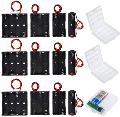 Dailygoody - Batterijhouder - Organisator voor AA - Eenvoudig te installeren - Opbergdoos met kabels - Bescherm je batterijen - Ideaal voor ele...