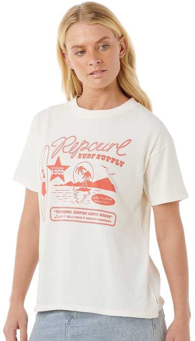 Rip Curl Surf Supply Relaxed T-shirt Met Korte Mouwen Wit XS Vrouw