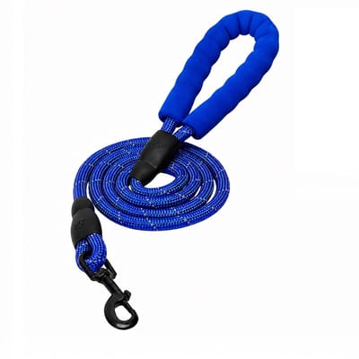 Nobleza Hondenriem 150 cm - Soft grip - Ronde hondenlijn - Leiband hond met dik zacht handvat - Blauw