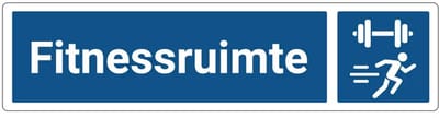 Fitnessruimte deurbordje met zelfklevende strip | Forex Re materiaal | 20 x 5 cm