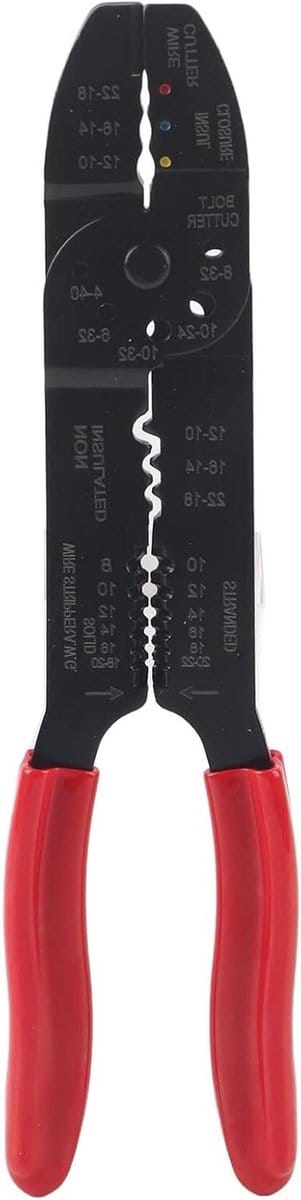 Krimptang - Tang Kabeltang - Draad Verbindingen Maken - Ergonomische Handgreep - 10-24 AWG - Grijs