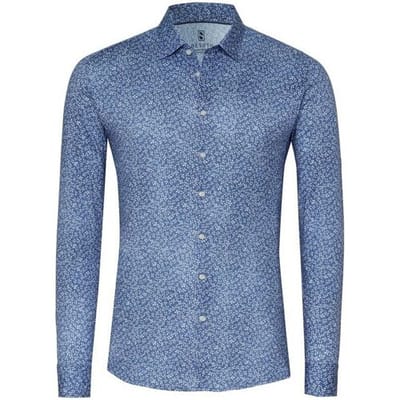 Desoto Overhemd Multi Mini Leaves Blauw / male