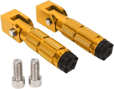 Vouwbare Voetsteunen voor Motoren - Universele Aluminium Voetpedalen, Antislip, Geschikt voor ATV, UTV en Go Kart (Goud)