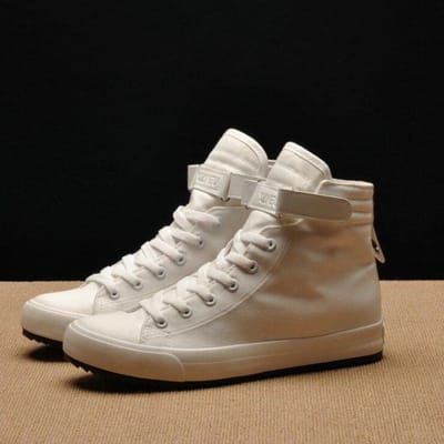 Mode Nieuwe Heren Licht Ademend Canvas Casual Helemaal Zwart wit Rood Hoge top Effen Kleur Sneakers Schoenen flatsbj8 41 brown