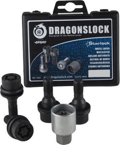Dragonslock Velgenslot - Wielslot Set Geschikt Voor De Citroen C2 Vanaf 2003 - Verzinkt - Kleur Zwart
