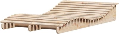 Houten Ligbed - Tuinstoel Terrasmeubel - Ontspannen in de tuin - Ergonomisch S-vormig ontwerp - 205x110x31.5 cm - Natuurlijk hout