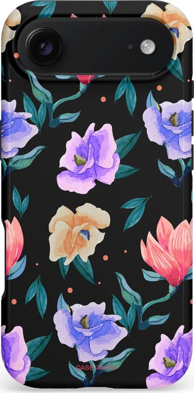 Casetastic hoesje geschikt voor Apple iPhone Air - MagSafe - Dubbellaagse bescherming - Avondtuin - Fashion Case - Zwart Petrol Lavendel
